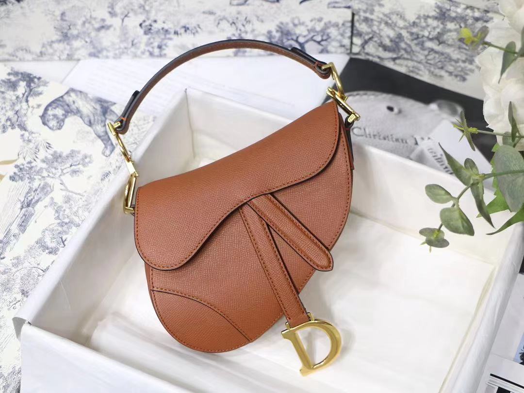 Mini SADDLE BAG Caramel Grained Calfskin High