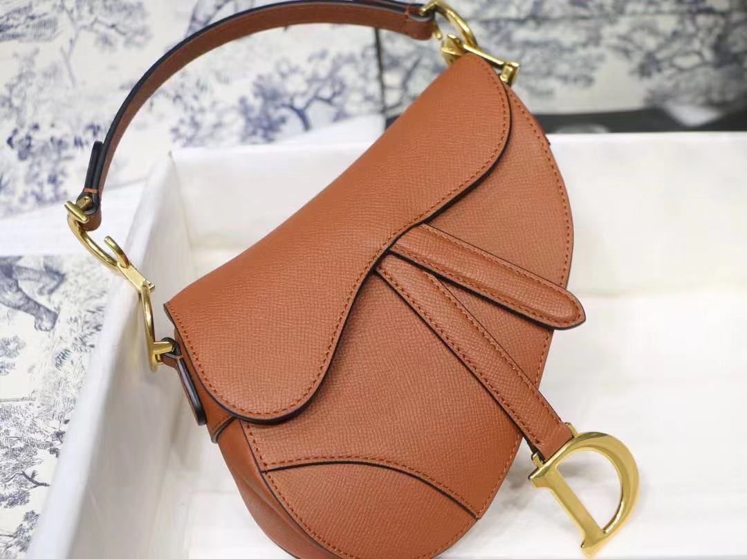 Mini SADDLE BAG Caramel Grained Calfskin High