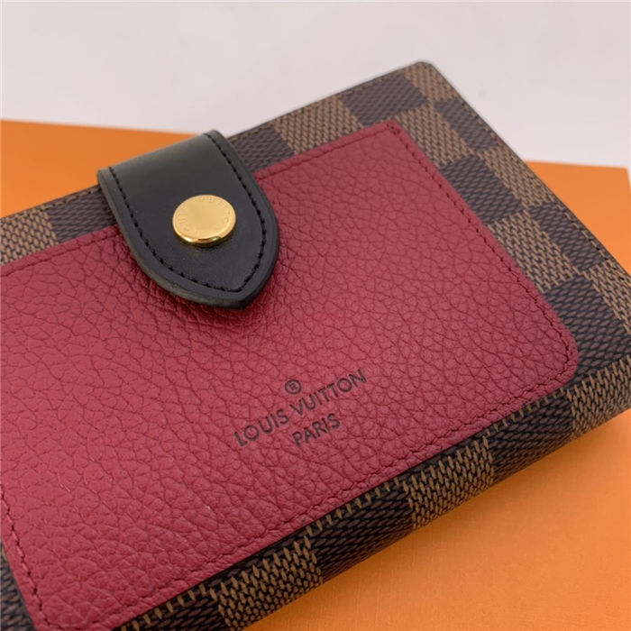 Louis Vuitton JULIETTE WALLET Damier Ebene Red High