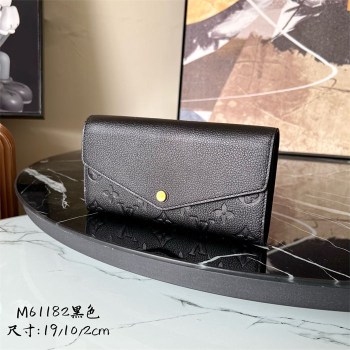 Louis Vuitton SARAH WALLET Monogram Empreinte M61182 Black High