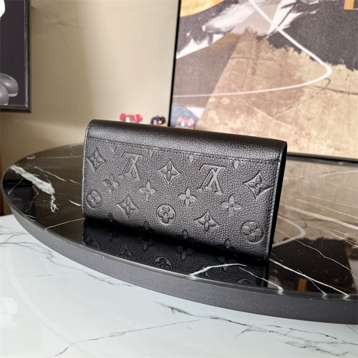 Louis Vuitton SARAH WALLET Monogram Empreinte M61182 Black High