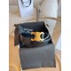 Celine MEDIUM TRIOMPHE BELT IN TAURILLON LEATHER 25MM Black Top