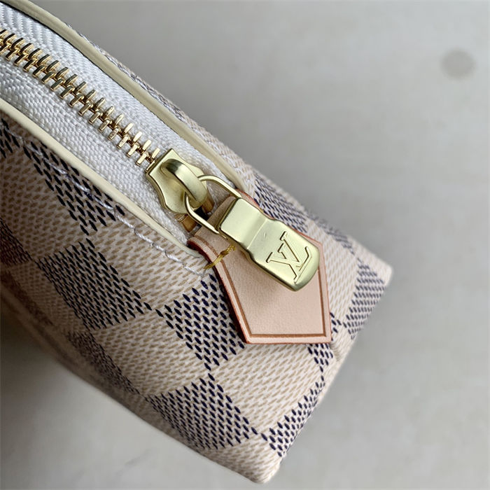 Louis Vuitton COSMETIC POUCH PM Damier Azur N47515 High