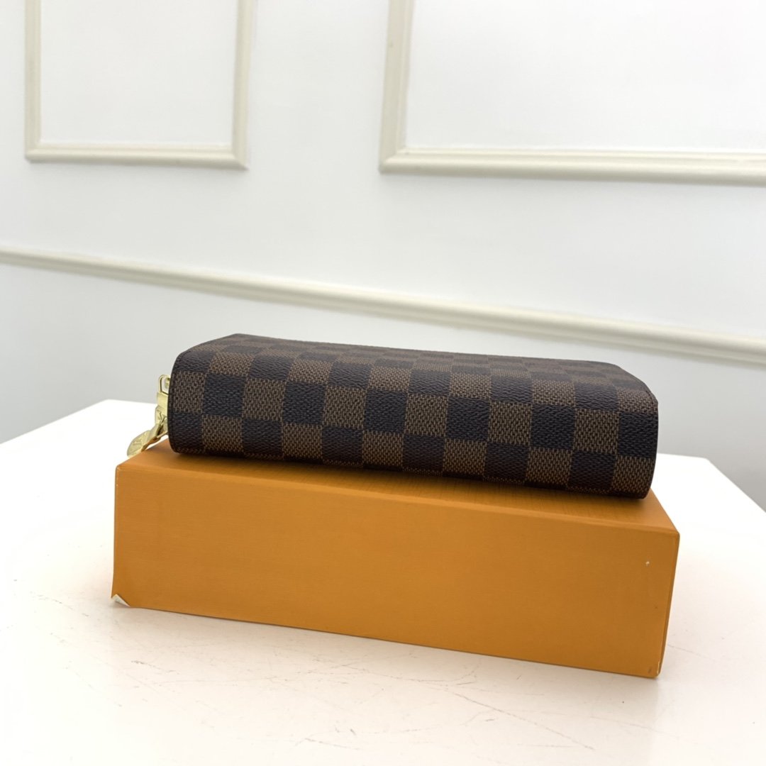 Louis Vuitton Double ZIPPY WALLET Damier Ebene High