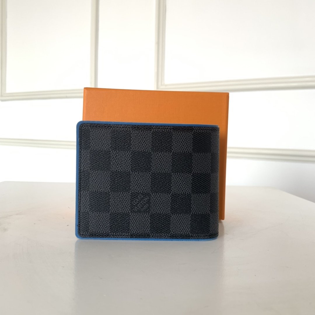 Louis Vuitton MULTIPLE WALLET Damier Graphite Blue High