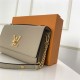 Louis Vuitton LOCKME CLUTCH Taupe High