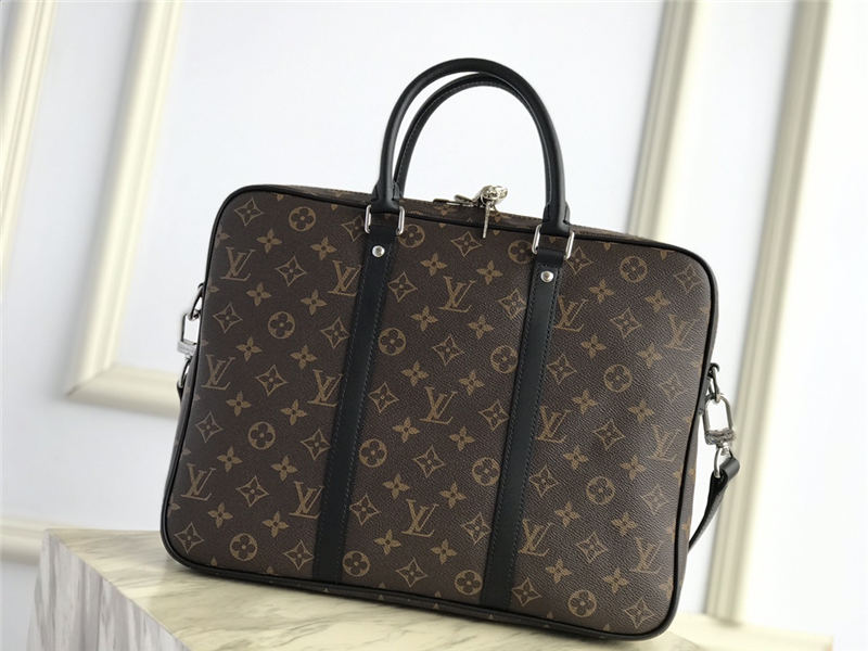 Louis Vuitton PORTE-DOCUMENTS VOYAGE PM Monogram Macassar canvas M52005 High