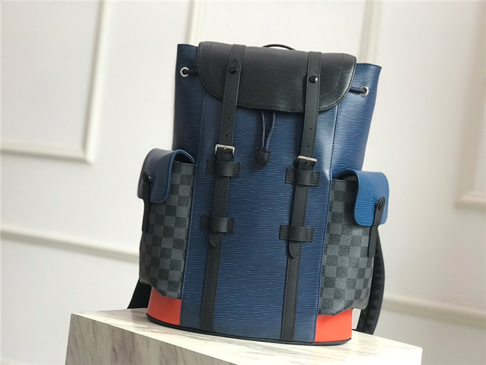 Louis Vuitton CHRISTOPHER PM Epi Navy High