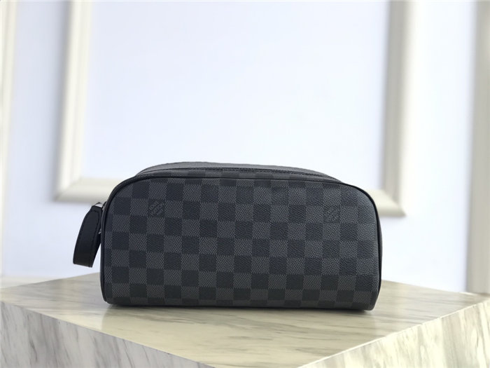 Louis Vuitton DOPP KIT TOILET POUCH Damier Graphite High