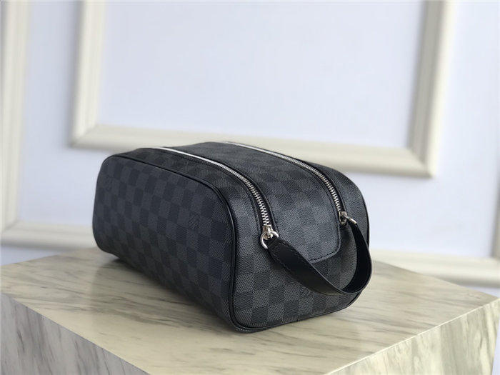 Louis Vuitton DOPP KIT TOILET POUCH Damier Graphite High