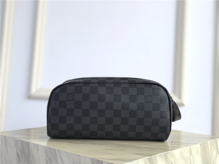 Louis Vuitton DOPP KIT TOILET POUCH Damier Graphite High