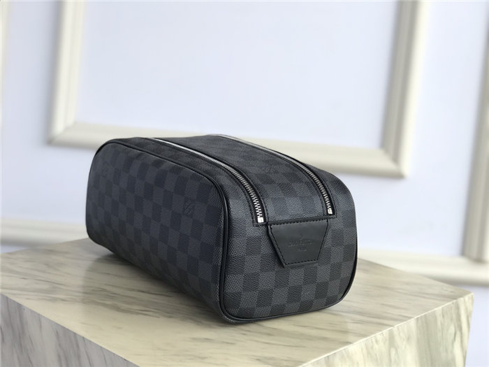 Louis Vuitton DOPP KIT TOILET POUCH Damier Graphite High