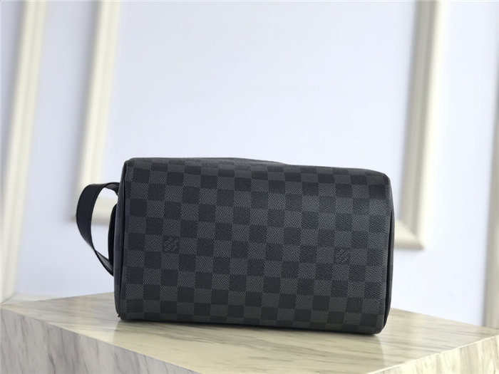 Louis Vuitton DOPP KIT TOILET POUCH Damier Graphite High