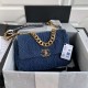 Large Chanel 19 Flap Bag Denim High