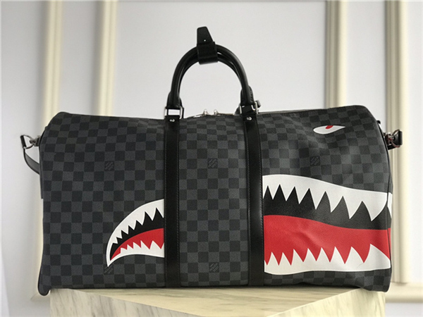 Louis Vuitton KEEPALL BANDOULIÈRE 55 Damier Graphite Shark High