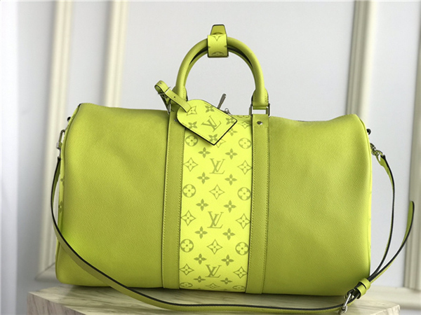 Louis Vuitton KEEPALL BANDOULIÈRE 45 Taiga Lemon High