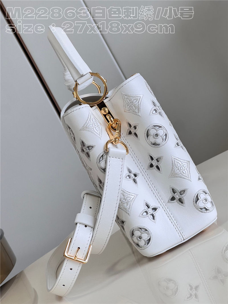 Louis Vuitton Capucines BB Calfskin leather embroidery White M22922/M22863 High