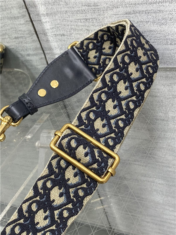 ADJUSTABLE SHOULDER STRAP Dior Oblique Embroidered Blue High