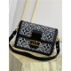 Louis Vuitton DAUPHINE MM BAG Since 1854 Jacquard textile Black Top