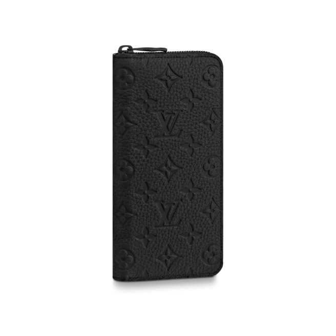 Louis Vuitton ZIPPY WALLET VERTICAL Taurillon Embossed Black High