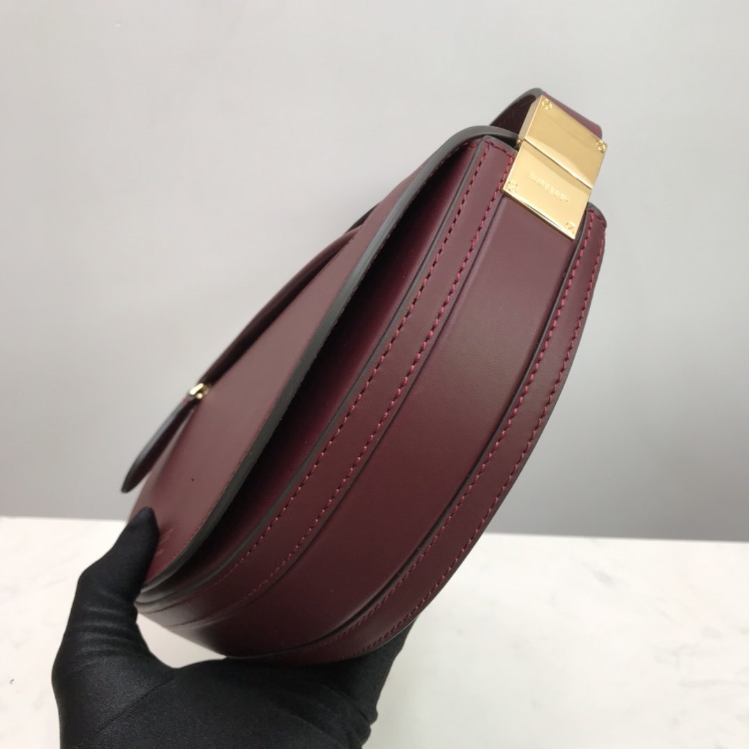 Small Leather Olympia Bag Burgundy High