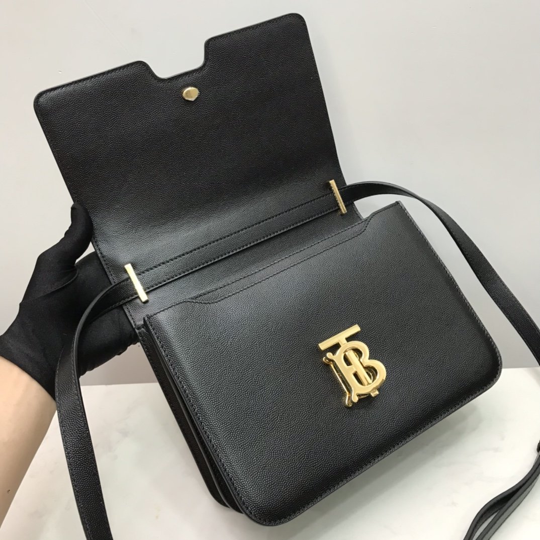 Medium Grainy Leather TB Bag Black High