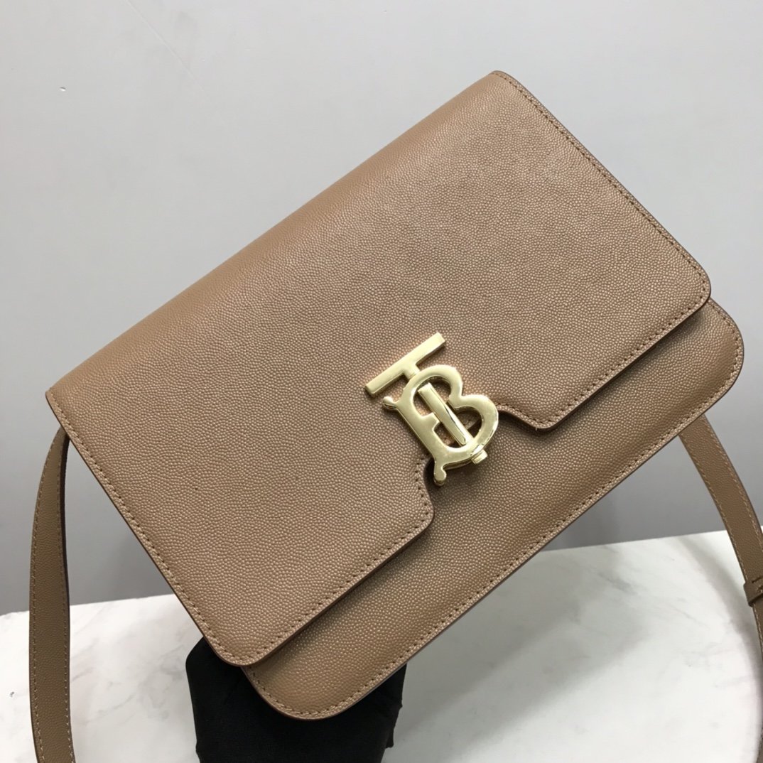 Medium Grainy Leather TB Bag Beige High