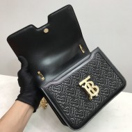 Small Quilted Monogram Lambskin TB Bag Black High