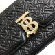 Small Quilted Monogram Lambskin TB Bag Black High