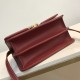 Small Tri-tone Canvas and Leather TB Bag Burgundy High