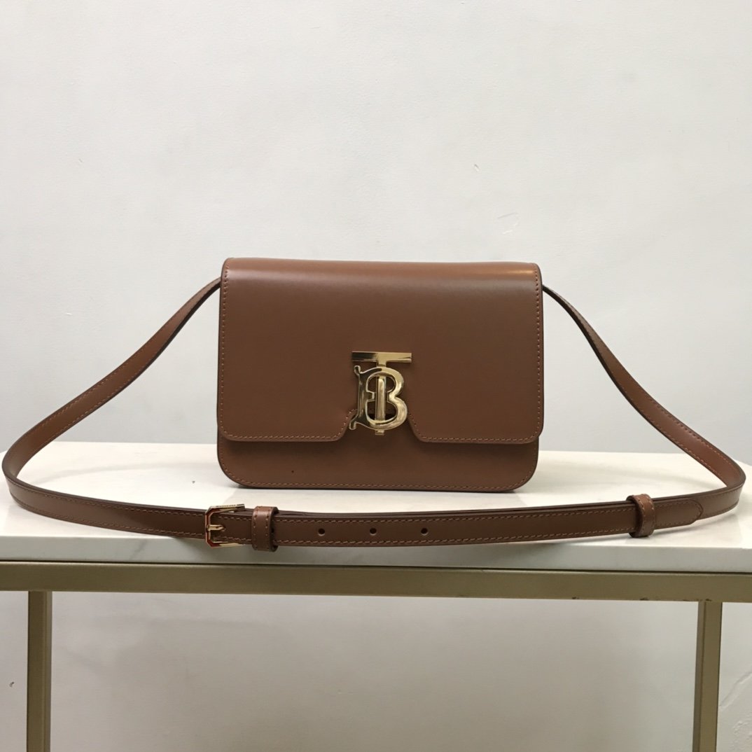 Small Leather TB Bag Small Tan High