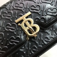 Small Quilted Monogram Lambskin TB Bag Black leather High