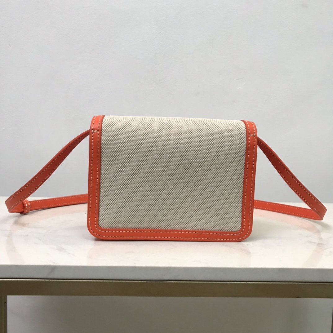 Mini Two-tone Canvas and Leather TB Bag Pink High