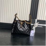 Chanel Hobo handbag AS5293 Shiny calfskin & gold-tone metal Black High