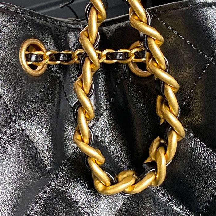 Chanel Hobo handbag AS5293 Shiny calfskin & gold-tone metal Black High