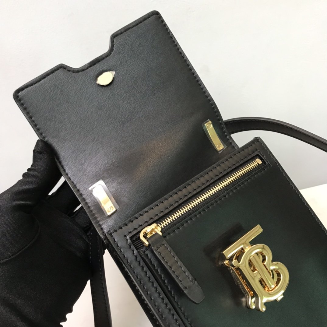 Leather Robin Bag Black Gold-Tone High