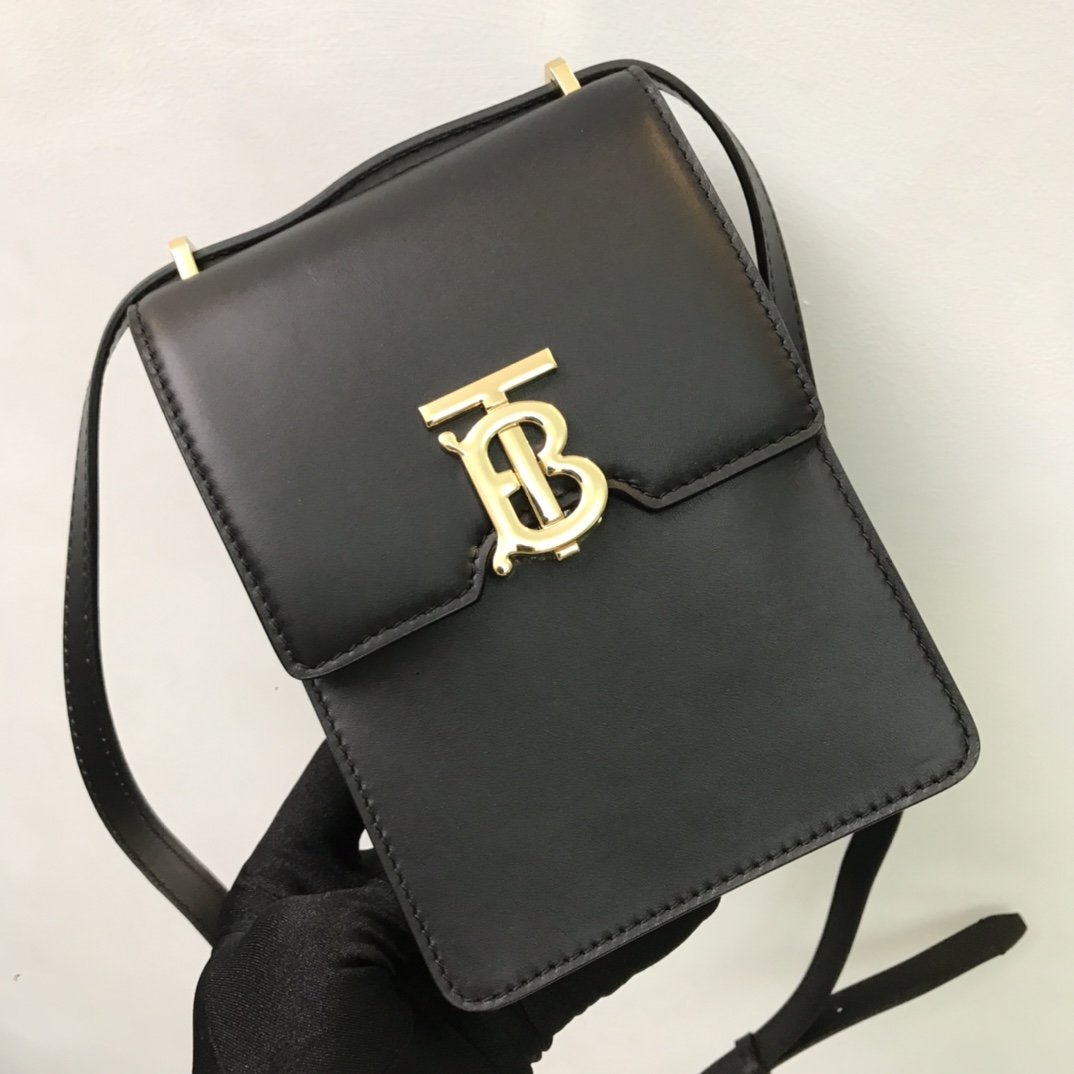 Leather Robin Bag Black Gold-Tone High