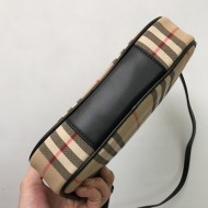 Small Vintage Check and Leather Camera Bag High