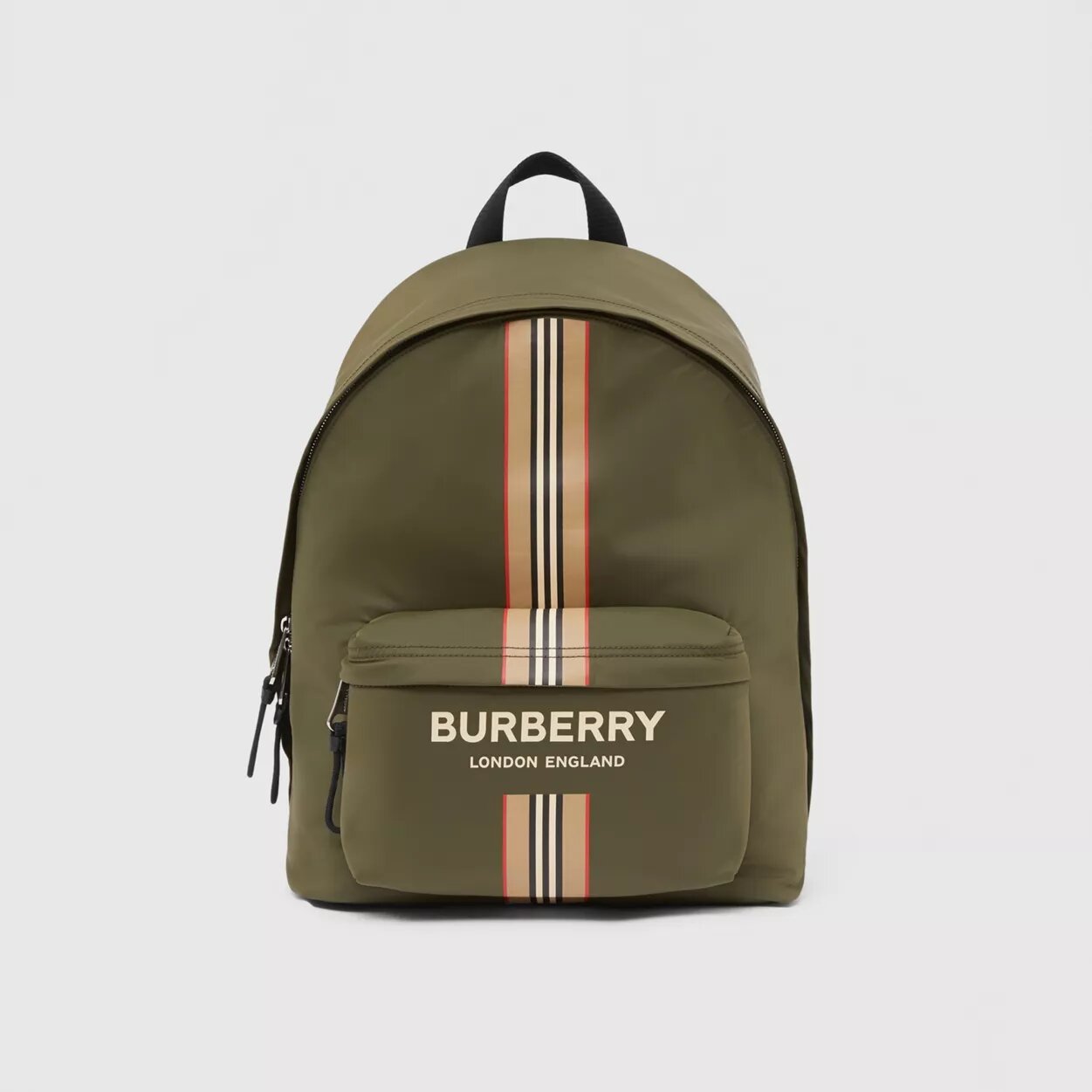 Logo and Icon Stripe Print ECONYL® Backpack Dark Olive Green High