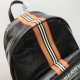 Logo and Icon Stripe Print Backpack Black High