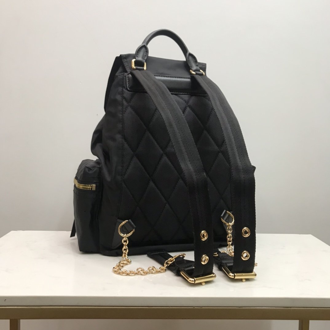 Burberry Rucksack Backpack Black Gold-Tone High