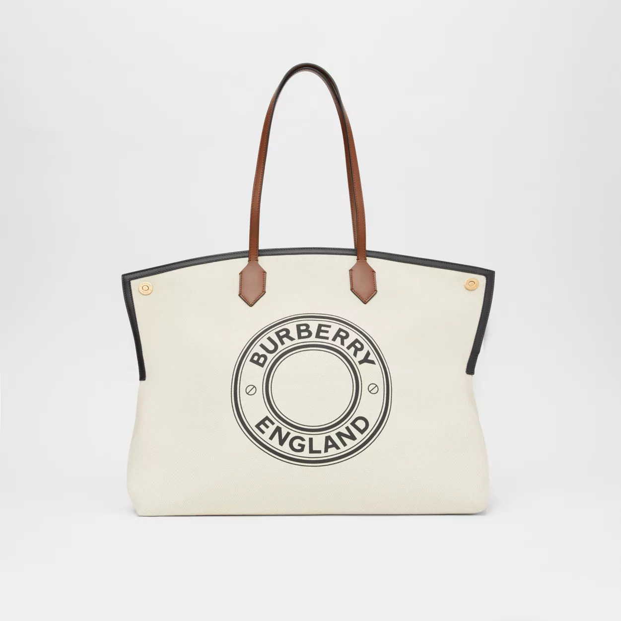 Large Logo Graphic Cotton Canvas Society Tote Natural High