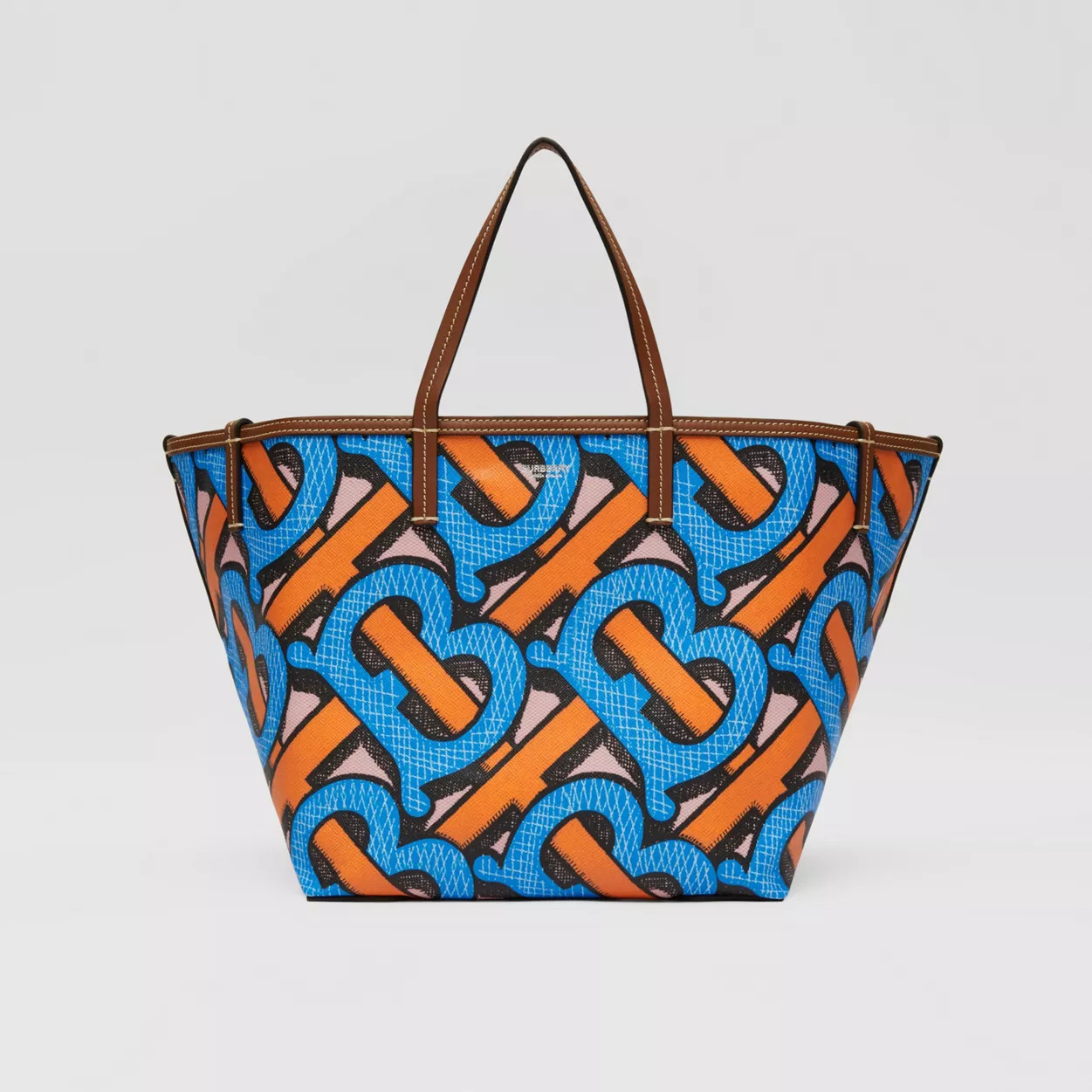 Mini Monogram Print E-canvas Beach Tote Bright cobalt High