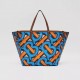 Mini Monogram Print E-canvas Beach Tote Bright cobalt High