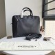 Grainy Leather Briefcase Black High