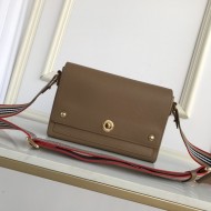 Grainy Leather Note Crossbody Bag Honey High