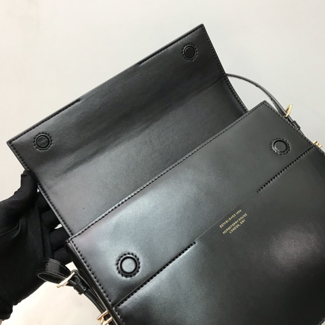 Large Leather Grace Bag Black High