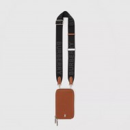 Grainy Leather Phone Case with Detachable Strap Tan High