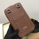 Grainy Leather Phone Case with Detachable Strap Tan High