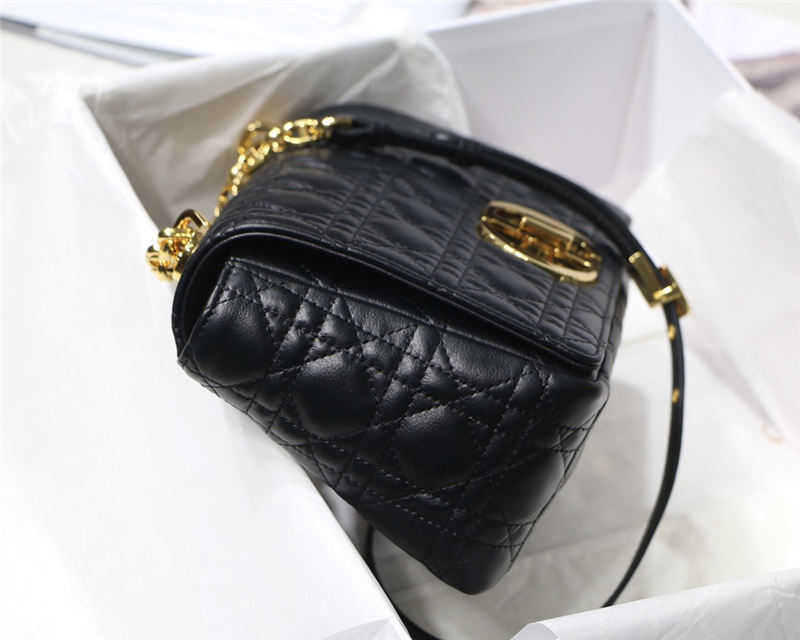 MEDIUM Dior CARO BAG Supple Cannage Calfskin Black High